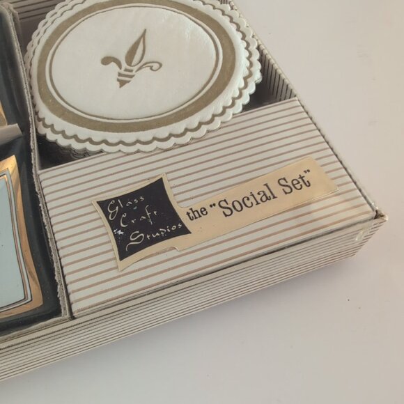 Vintage In Box The Social Set Glass Craft Studios Mid Century Modern MCM - Picture 5 of 6